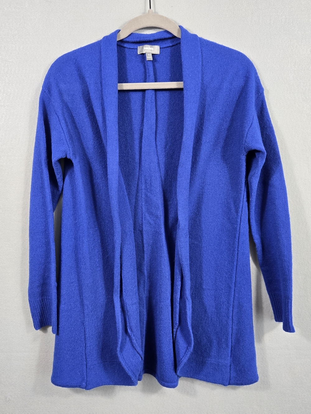 Neiman Marcus 100% Cashmere Cardigan Cobalt Blue Open Front Small